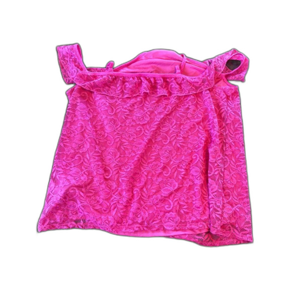 Torrid Pink Lace Halter Cold Shoulder Top Size 2X - Picture 4 of 10